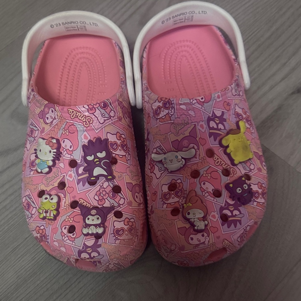 CROCS Kids Pink Cartoon Sandals